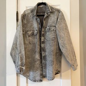 Carhartt heavy grey acid-washed denim shirt